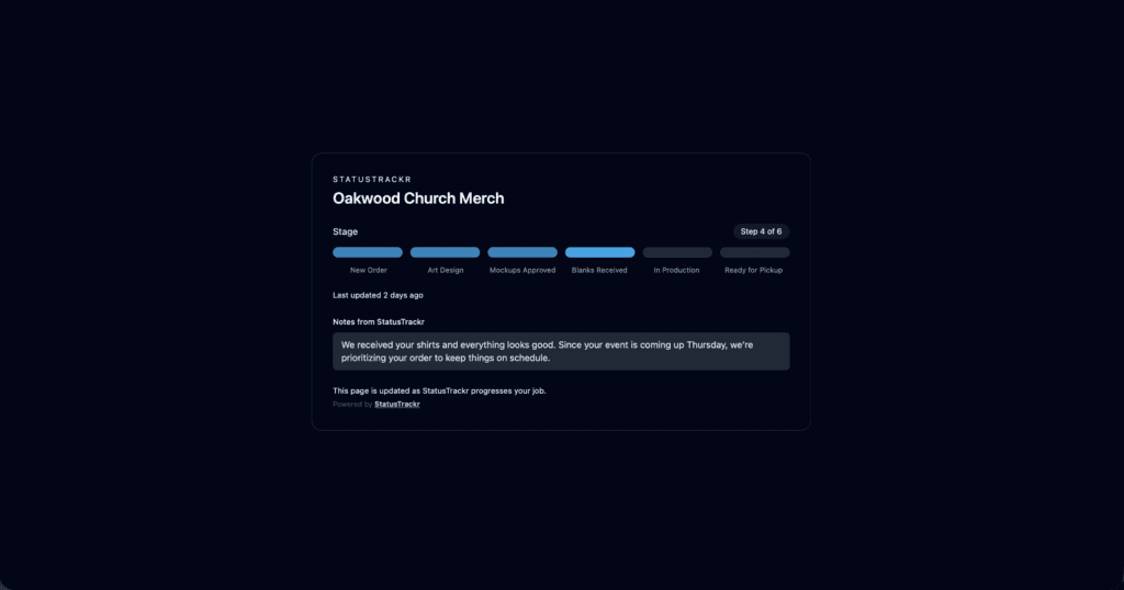 Customer Tracking View